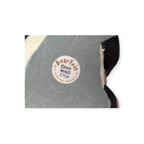 Marty Sculpture Inc Bear Foot Char-ming 7704 Panda Figurine on Wooden Base - Picture 7 of 14